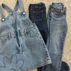 Denim Overall Dress and Jeans Set